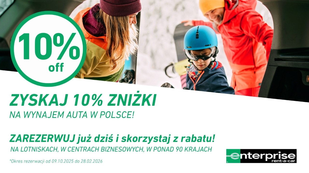 10% zniżki na wynajem samochodu